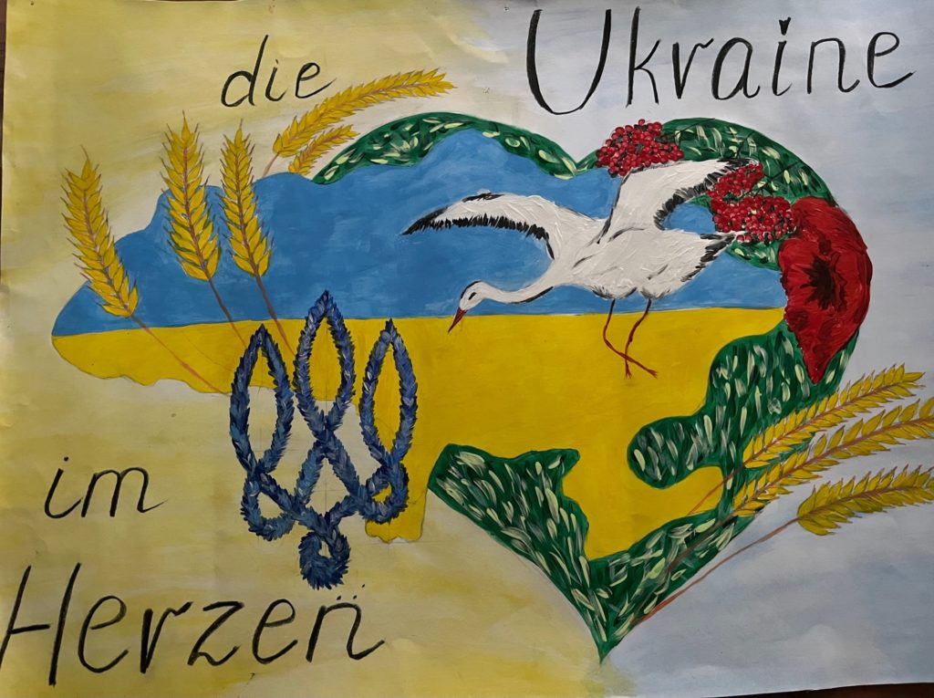 Plakat "die Ukraine im Herzen"